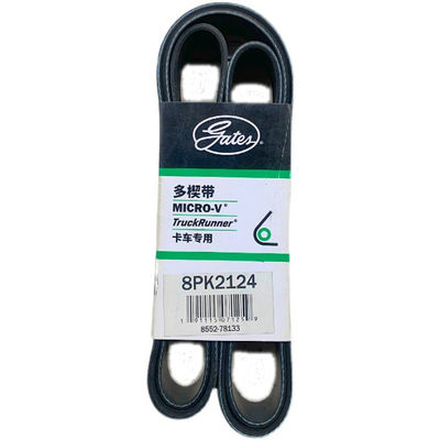 Poly Genuine Gates V Ribbed Belt 8PK2124 Bus Application Low Elongation No Maintenance Bus Spares